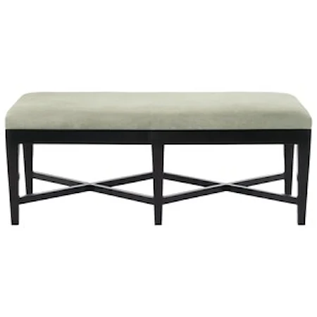 Leather Kendall Bench with Double X Stretcher Base